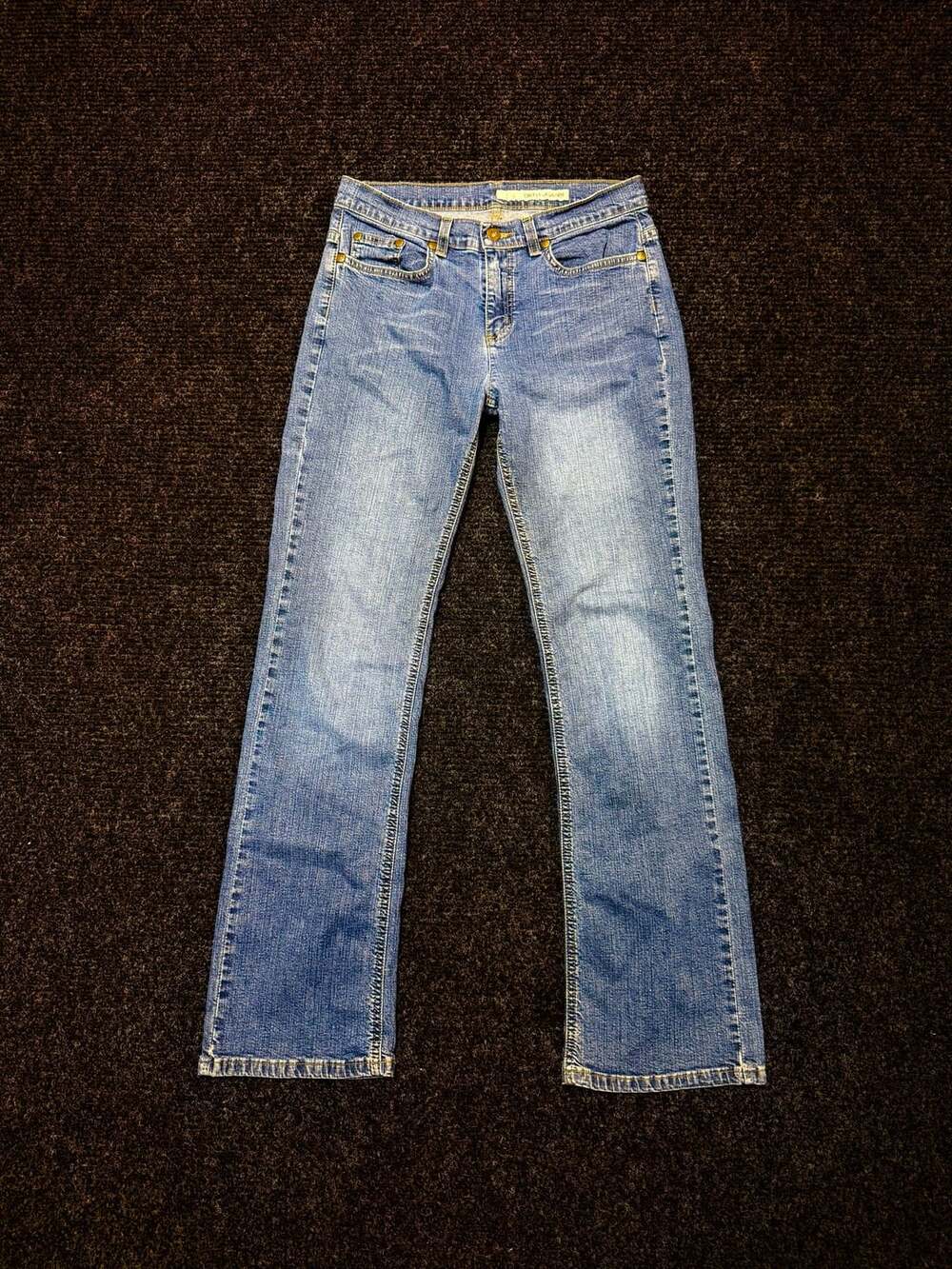 Dkny Jeans Women Size 6 Blue Medium Wash Denim Mid Rise Bootcut Pants Y2K Vintag